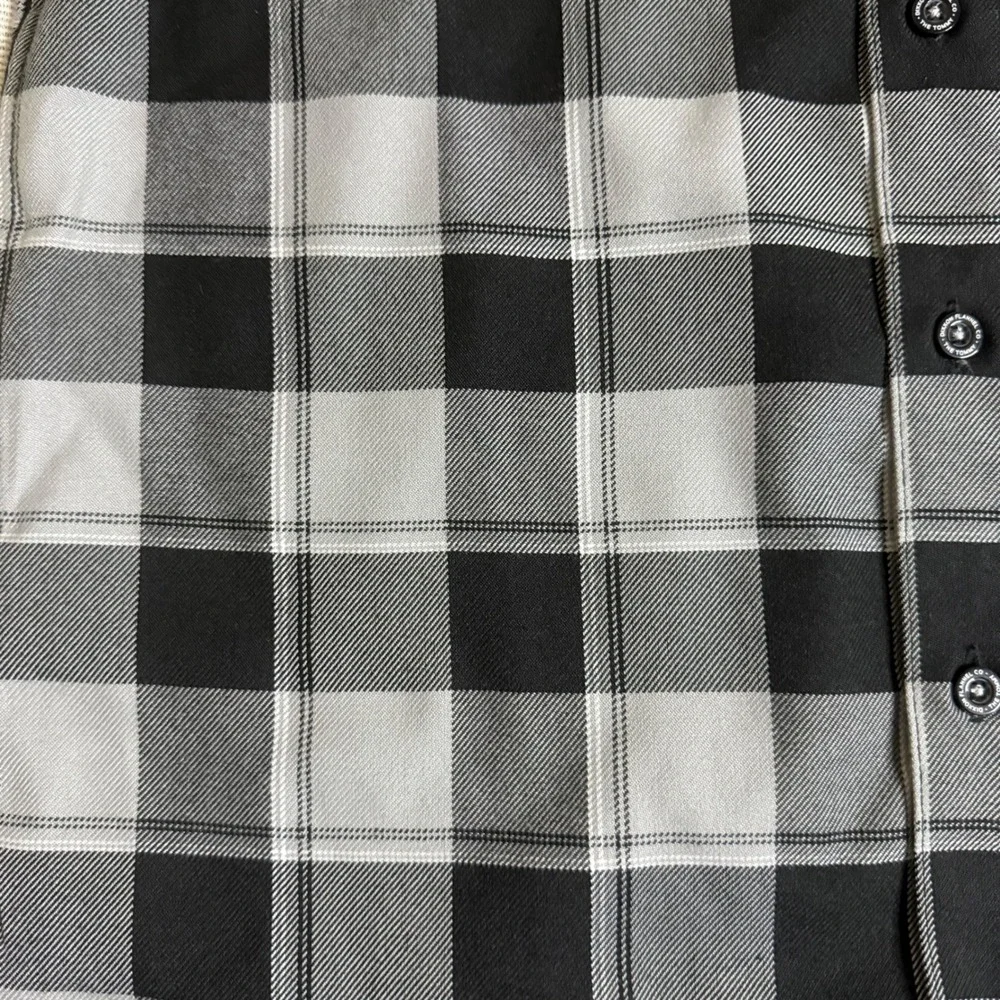 Dixxon Flannel Co DFC Youth Division Shirt Kids XL Grey Black Plaid Button Up